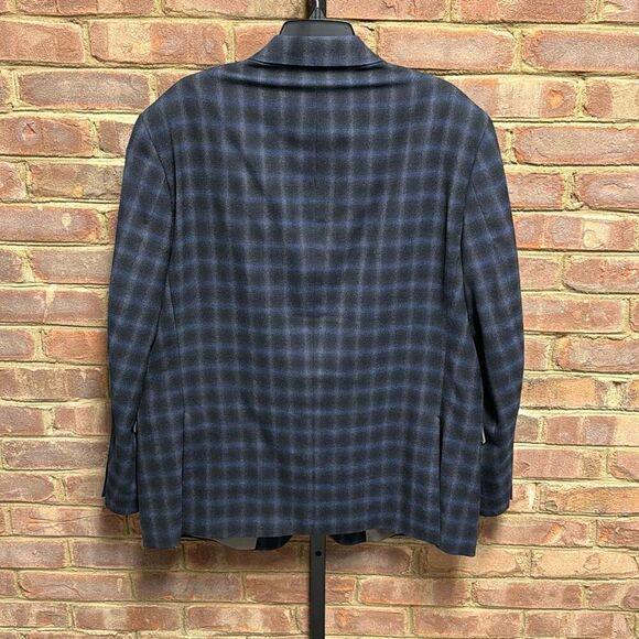 Jean Paul Germain Men’s Blue & Black Check Wool Blend Blazer Size 46R - Picture 4 of 7